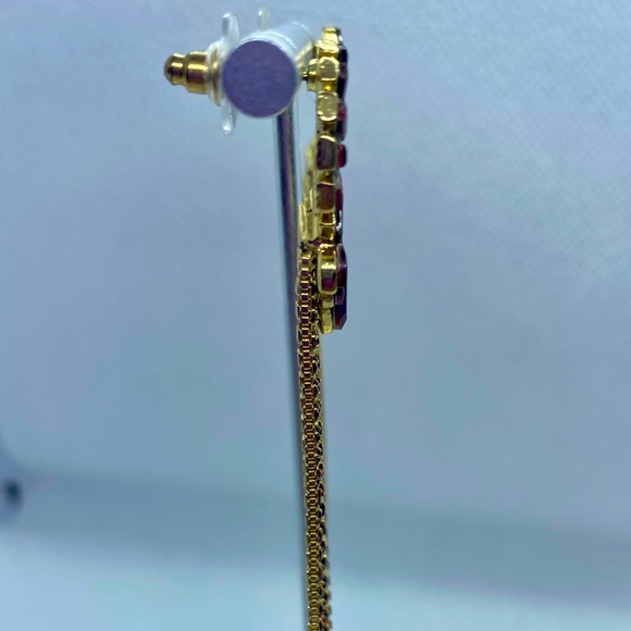 Guess Gold tone and Red Stone Earrings - Picture 5 of 5